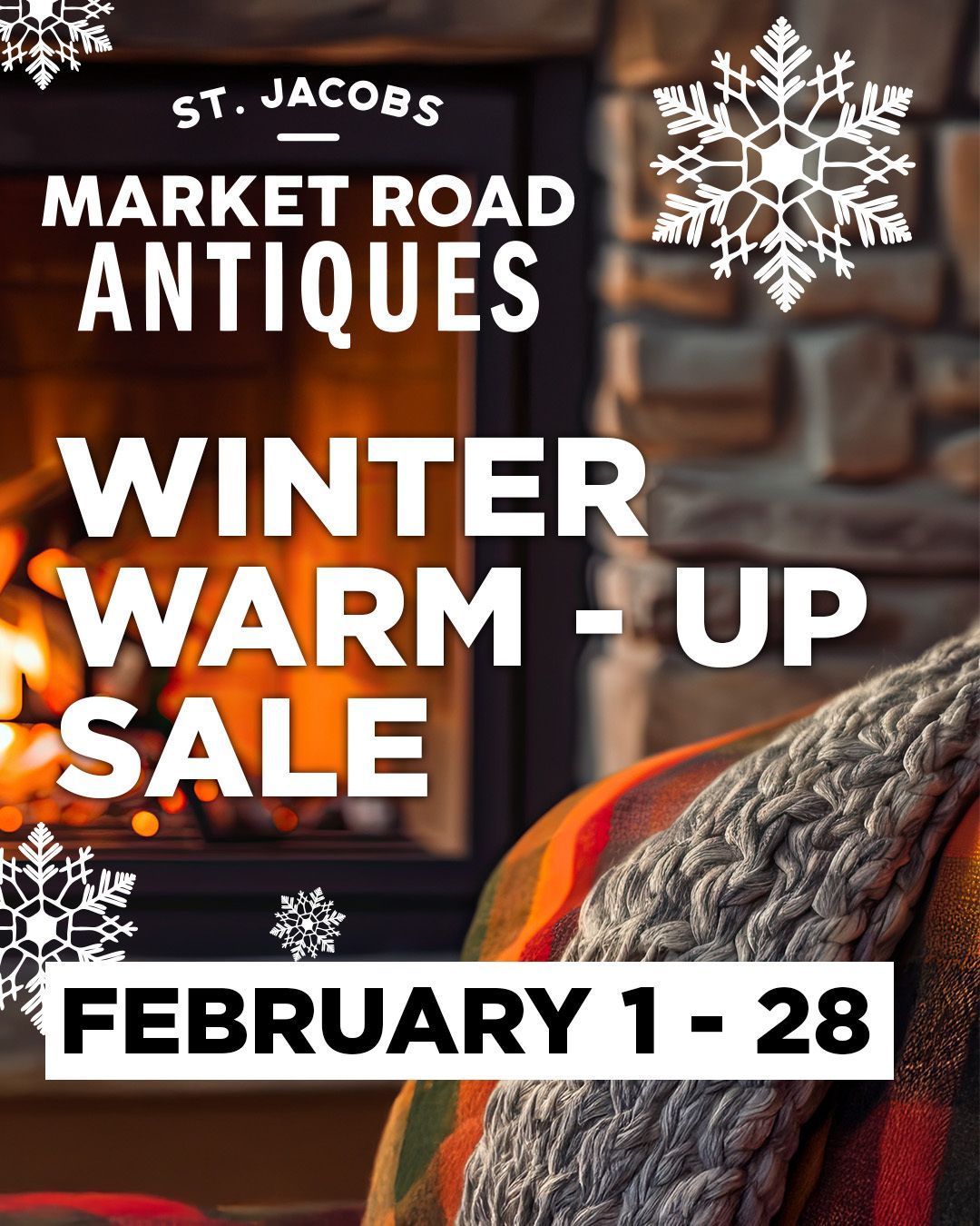 Our Winter Warm Up Sale is here at Market Road Antiques, and it’s all about making winter feel a little more inviting. All February long, cozy up with special deals on antique and vintage finds that bring warmth, character, and charm into your space.

Whether you’re refreshing a room or hunting for that one perfect piece, now’s the time to explore. From timeless furniture and unique decor to one-of-a-kind treasures with stories to tell, these are the pieces that turn houses into homes.

✨ Winter Warm Up deals all February
🛍 Shop in store
⏰ One month only

This is your sign to say yes to the finds you’ve been eyeing and the ideas living rent-free in your head. Bundle up, wander the aisles, and warm up your home the good way. 

Market Road Antiques Hours:
Open every day from 10am to 6pm!

Market Hours
Thursday - 8:00am - 3:00pm
Saturday- 7:00am - 3:30pm