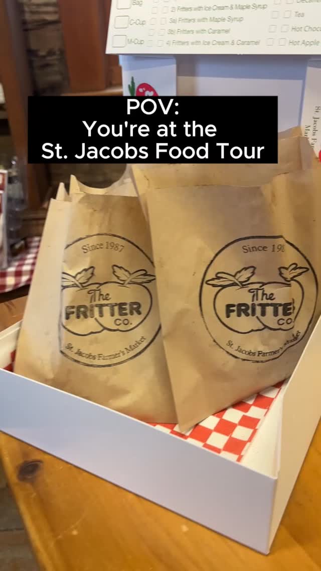 Every Thursday from January - April!

When you join the curated St Jacobs Market Food Tour, you will sink your teeth into food traditions, market history, the expertise of women and men that grow and produce the food they sell every week and most importantly… Treat samples for the foodie in you!

This market food tour is for people who care about what they eat, where it comes from and want to talk about it! Bring your appetite for food, culture, and history because you will leave with a whole new appreciation and an appetite for more .

Tour Highlights
* 6 tastings including cheese, preserves, meats, baking, and maple syrup!
* Introduction to Mennonite culture and history at The Mennonite Story
* Meet local farmers and food producers to hear the inspiration behind their hard work
* Learn some market history
* Small group of 8 or less people to ensure you have the best experience!
*This tour is not vegetarian or gluten free*

Comment FOODTOUR for info