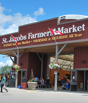 Market Tent Building with large bay door open