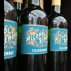 several bottles of non-alcoholic wine at Neoni