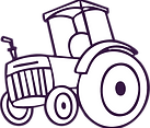 A line art depiction of our tractor sticker